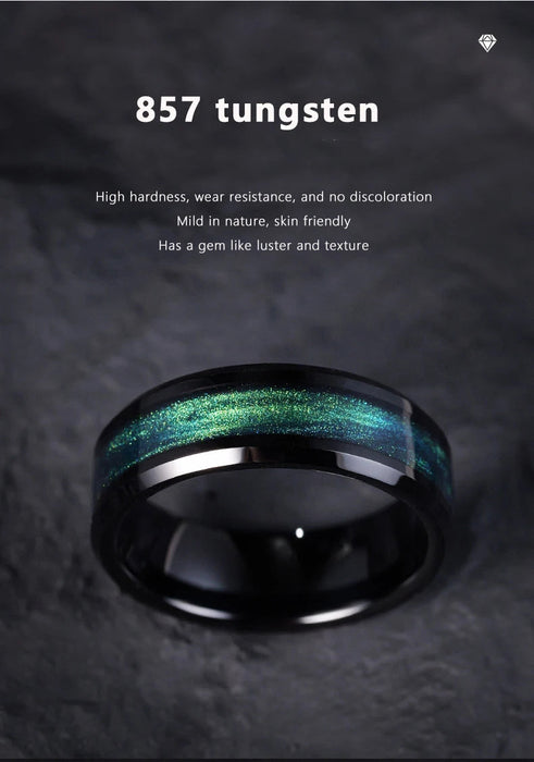 Tungsten Ring – Star Design with Custom Engraving SF
