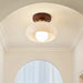 “Modern glass and wood LED ceiling lamp for bedrooms, living rooms, and office spaces”
