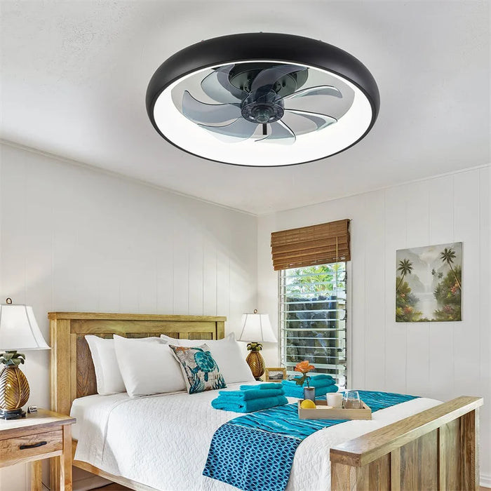 Smart Ceiling Fan with Light – Remote-Controlled Retractable Blades & Dimmable LED - Samanta Factory