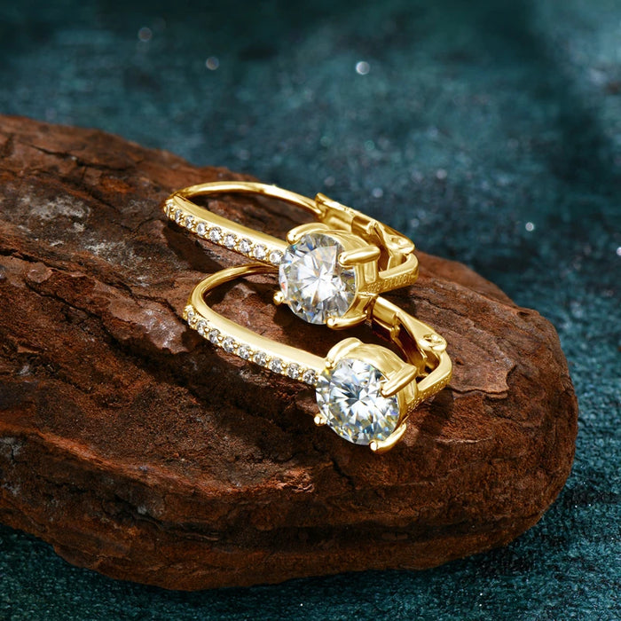 925 Sterling Silver Drop Earrings – 1ct D-Color Moissanite