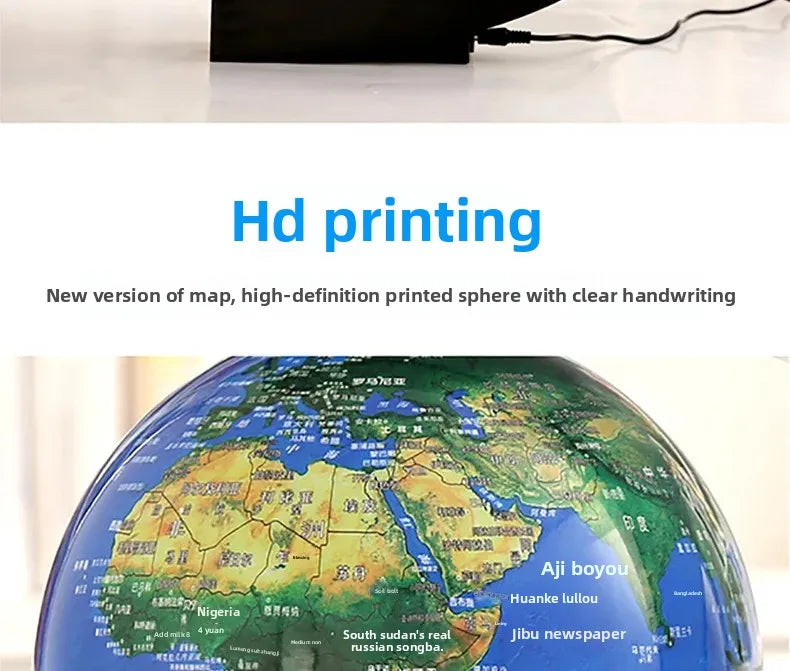 Magnetic Levitating Globe – 4-Inch Floating Earth with LED Light for Home & Office Decor