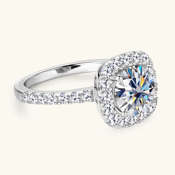 Moissanite Engagement Ring – 2ct D-Color VVS1 in 925 Sterling Silver