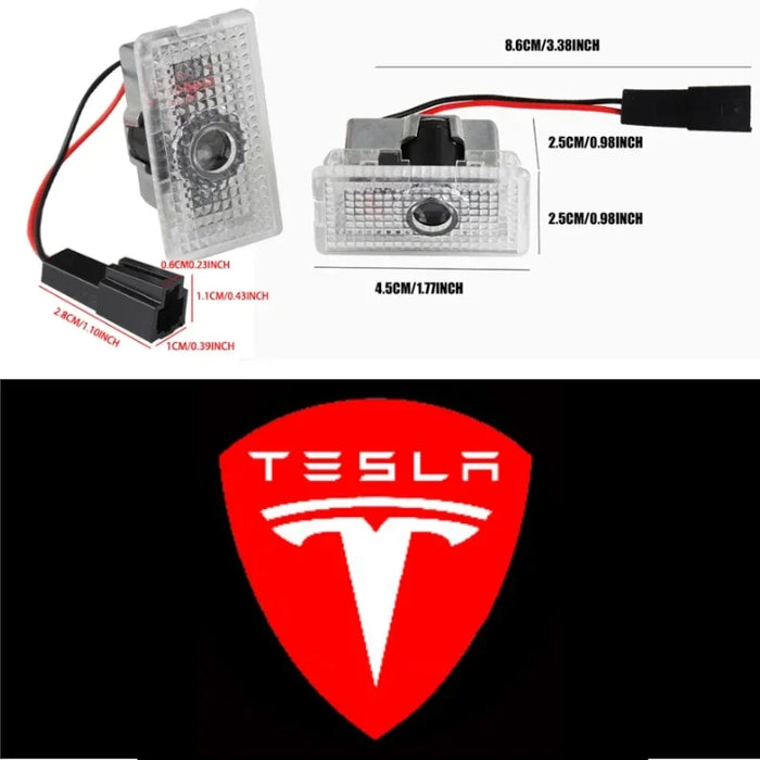 Tesla 2Pcs Car Door Projector Welcome Lights Accessories For Tesla Model 3 S X Y Cybertruck Roadster SpaceX Car Accessories - Samanta Factory