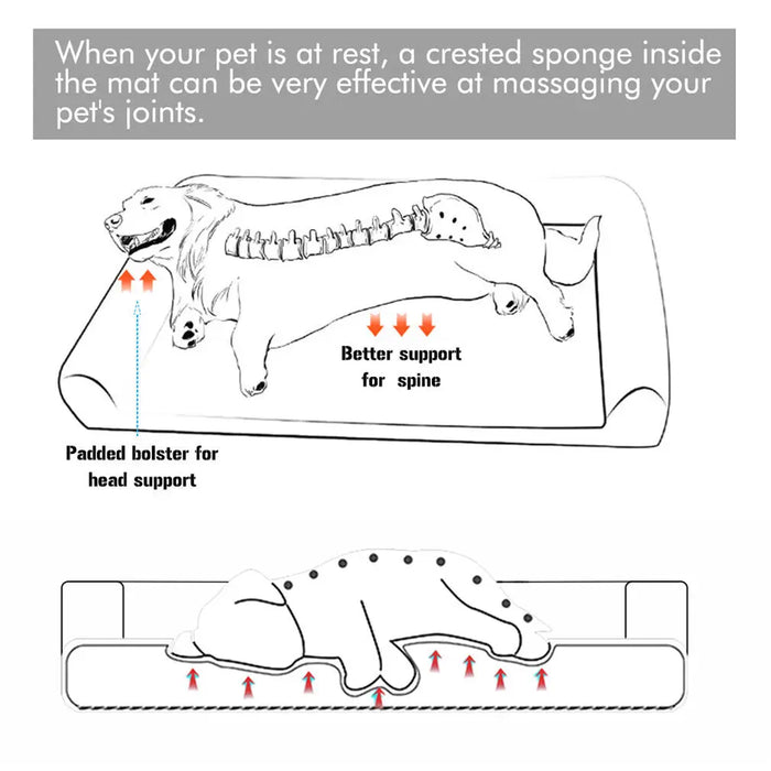 Orthopedic Dog Sofa Bed – Extra-Thick Foam Base with Washable Plush Cover & Bolster Support