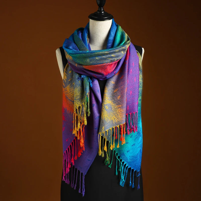 Winter Travel Scarf & Shawl – Oversized Printed Design for Warmth - Samanta Factory