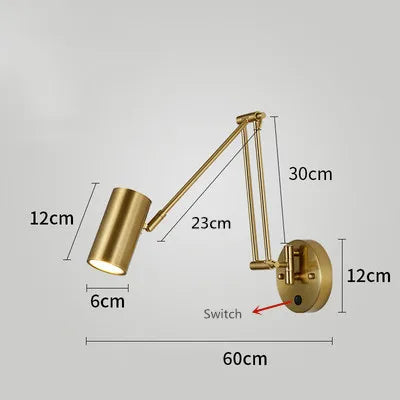 Modern Wall-Mounted LED Lamp – Adjustable Swing Arm with Warm/Cold Light for Bedrooms & Living Rooms - Samanta Factory