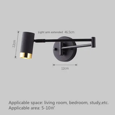 Modern Wall-Mounted LED Lamp – Adjustable Swing Arm with Warm/Cold Light for Bedrooms & Living Rooms - Samanta Factory