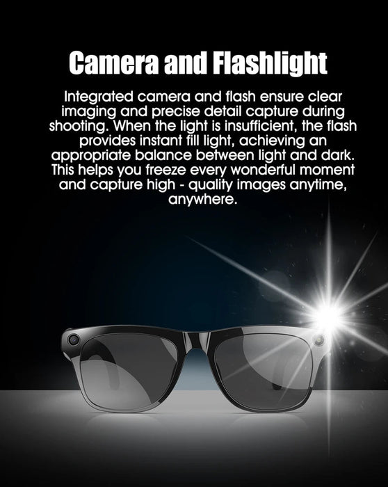 AI Smart Glasses with 6K Camera & Translation – Bluetooth Calling Music Photochromic Eyewear SF