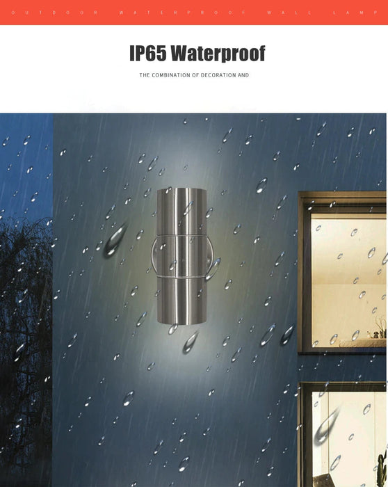Stainless Steel LED Wall Light – IP65 Waterproof GU10 Up Down Outdoor Sconce SF