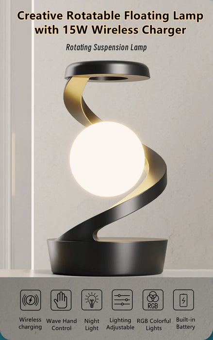 Floating Table Lamp – Hand-Wave Control & RGB Night Light Sf