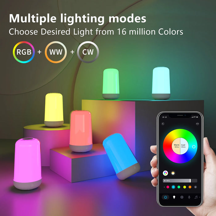Smart RGB Night Light Lamp – Touch Control with App