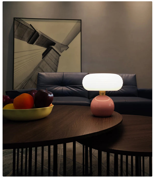 Modern LED Table Lamp – Dimmable Frosted Glass Shade - Samanta Factory