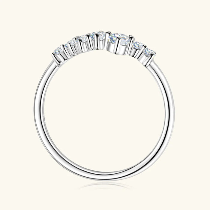 Moissanite Jewelry Set – 925 Sterling Silver Cluster Necklace & Ring