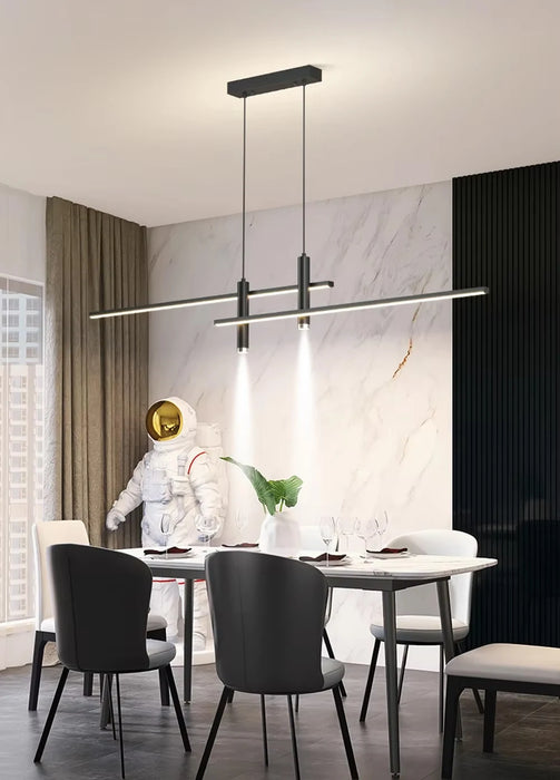 Modern LED Pendant Light – Adjustable Aluminum Chandelier with Dimmable Lighting - Samanta Factory