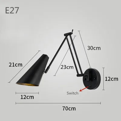 Modern Wall-Mounted LED Lamp – Adjustable Swing Arm with Warm/Cold Light for Bedrooms & Living Rooms - Samanta Factory