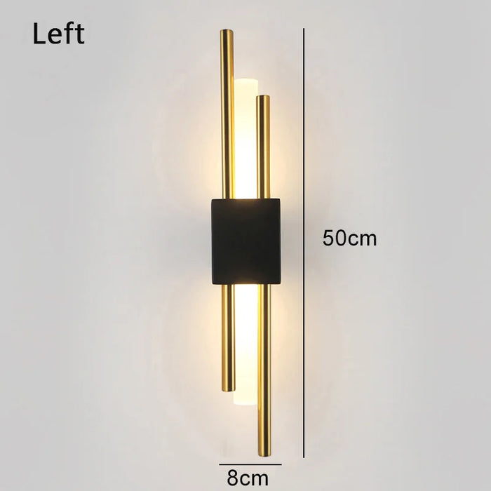 Contemporary Black & Gold LED Wall Lamp – Up & Down Light for Modern Interiors - Samanta Factory