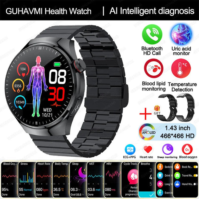 Health Smartwatch – Advanced ECG & Body Composition Analysis SF