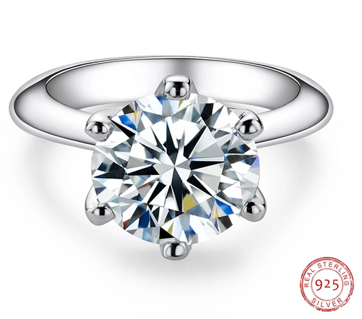 D Color VVS1 Moissanite Solitaire Engagement Ring in 925 Sterling Silver