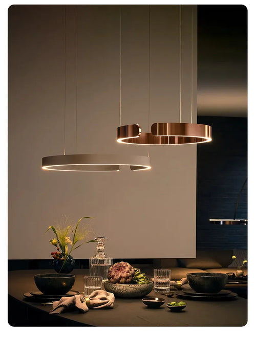 C Ring LED Pendant Light – Dimmable Nordic Hanging Lamp for Dining & Bedroom Spaces - Samanta Factory