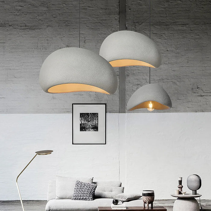 Nordic Wabi-Sabi 3-Lights Pendant Lamp – Minimalist E27 Hanging Ceiling Light for Dining & Living Rooms - Samanta Factory