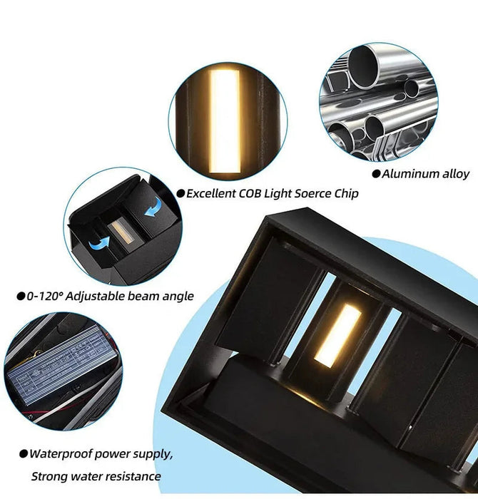 Outdoor LED Wall Light – Adjustable Beam IP65 Waterproof SF