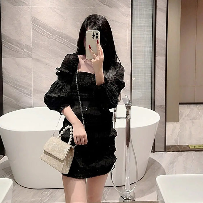 Women's Evening Clutch Bag – Soft Polyester Banquet Handbag with Metal Detailing
