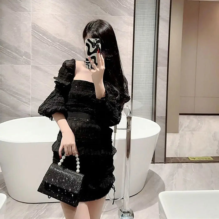Women's Evening Clutch Bag – Soft Polyester Banquet Handbag with Metal Detailing