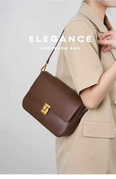 Split Leather Satchel Bag – Moderate Hardness for Women