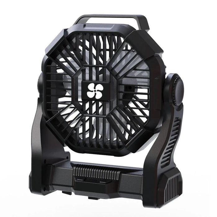 Camping Battery Fan – 10000mAh Rechargeable with LED Light & 4-Speed Wind Control - Samanta Factory