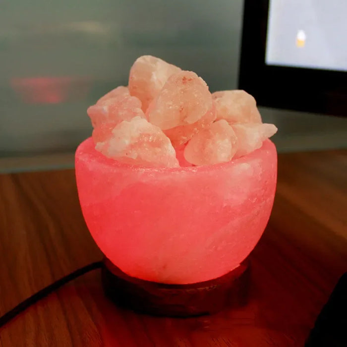 Himalayan Salt Lamp – Color-Changing LED with USB & Natural Air Purification
