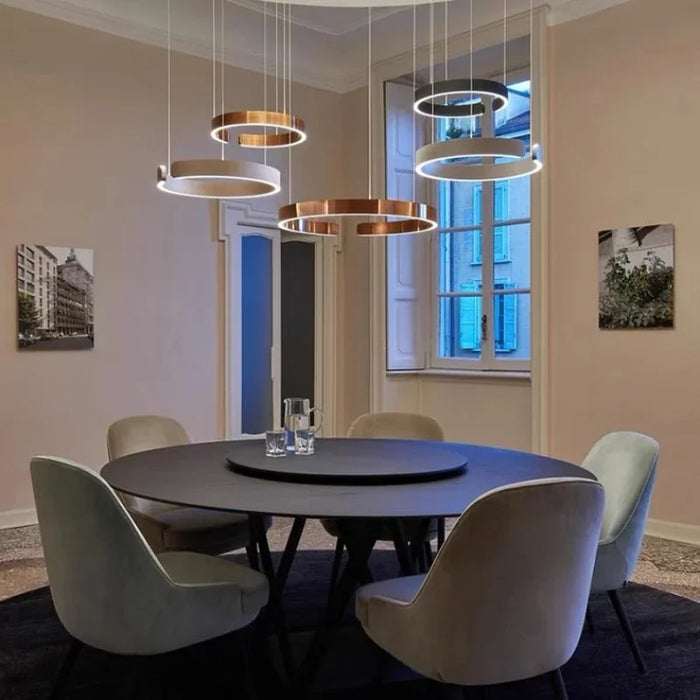 C Ring LED Pendant Light – Dimmable Nordic Hanging Lamp for Dining & Bedroom Spaces - Samanta Factory