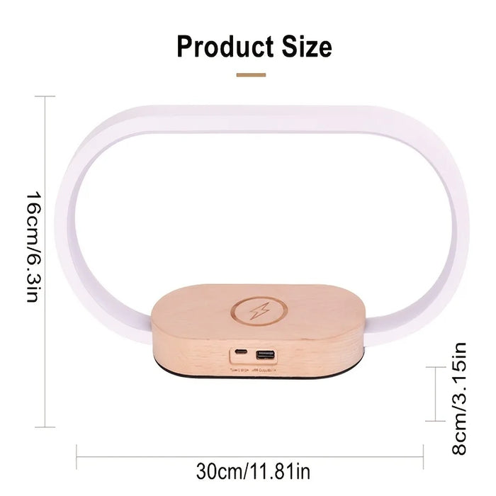 Dimmable LED Bedside Lamp – Touch Control with Wireless Charging & Clock Display - Samanta Factory