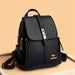 Women’s Leather Backpack – Fashionable White Shoulder Bag for Travel & School - Samanta Factory