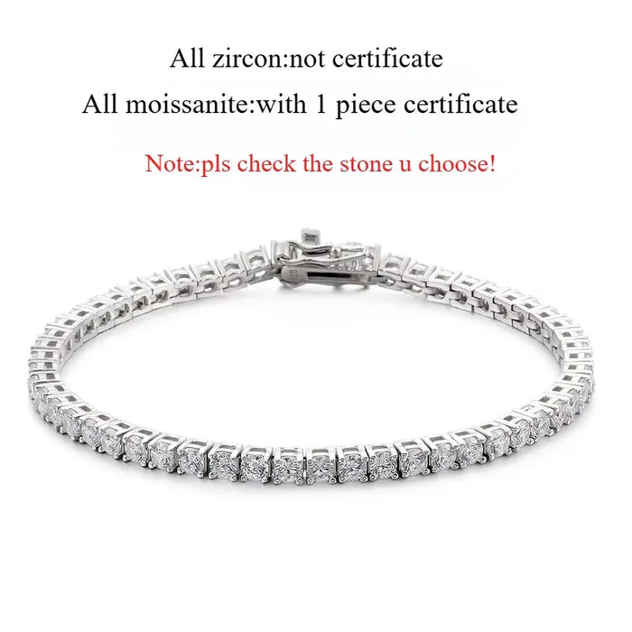 Moissanite Tennis Bracelet – 18K Gold Plated S925 Sterling Silver