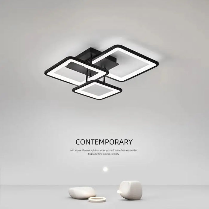 LED Ceiling Light – Modern Geometric Design with Remote Dimming - Samanta Factory