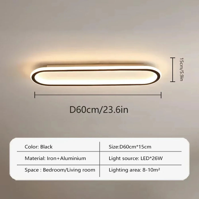 Modern LED Ceiling Light – Long Surface-Mounted Fixture with Dimmable Brightness - Samanta Factory