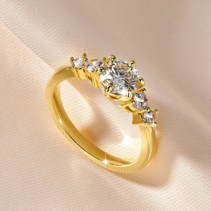 Ehhai Certified D Color VVS1 Lab Created Imitation Diamond Moissanite Ring for Women Engagement Rings Wedding Fine Jewelry Gifts SF