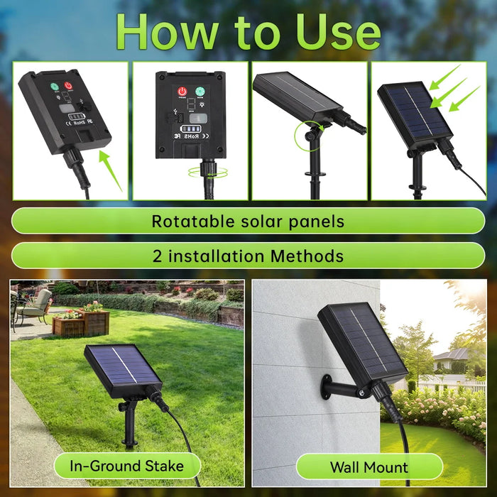 Solar String Lights – Outdoor Waterproof G40 Bulbs with Remote Control