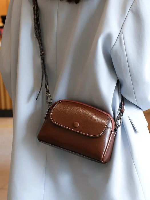Leather Shoulder Bag – Soft Vintage Crossbody Design SF