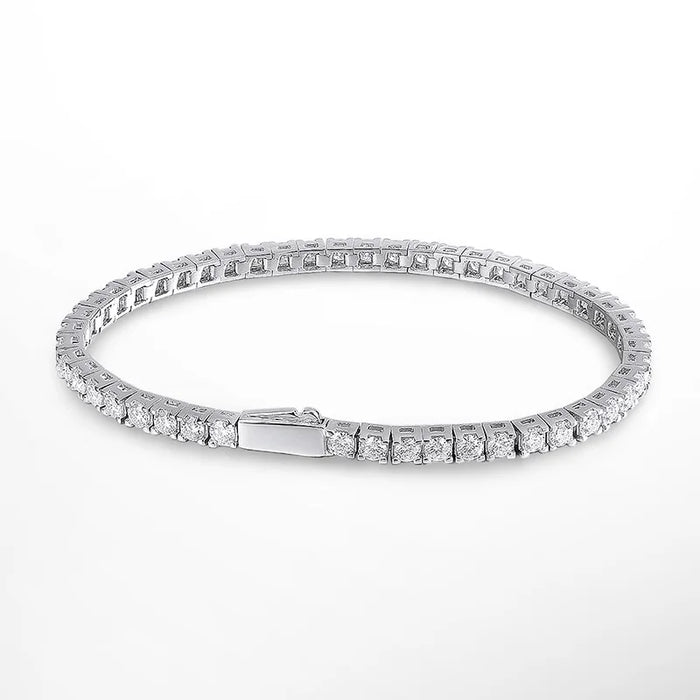 925 Sterling Silver Waterproof Moissanite Bracelet with GRA Certification