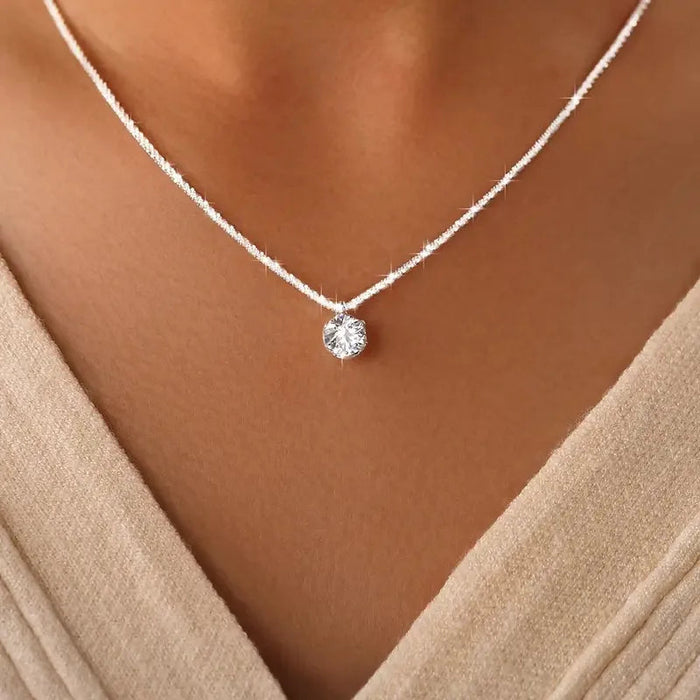1CT Moissanite Diamond Pendant Necklace – 925 Sterling Silver Luxury Women’s Jewelry SF