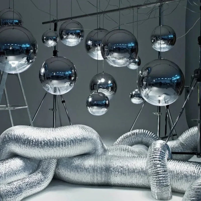 Glass Pendant Light – Mirror Finish with E27 LED Compatibility - Samanta Factory