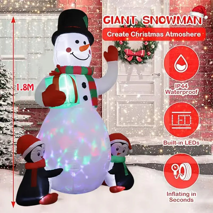 Inflatable Christmas Decoration – 3D PVC Santa Ornament with LED Lights