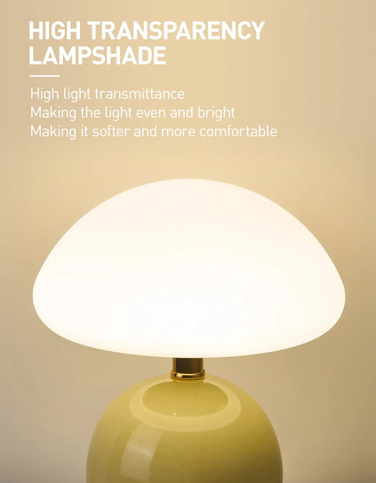 Modern LED Table Lamp – Dimmable Frosted Glass Shade - Samanta Factory