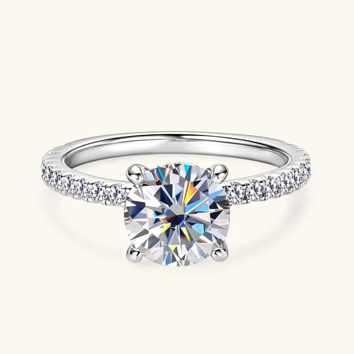 Moissanite Ring – 2ct Round-Cut Solitaire