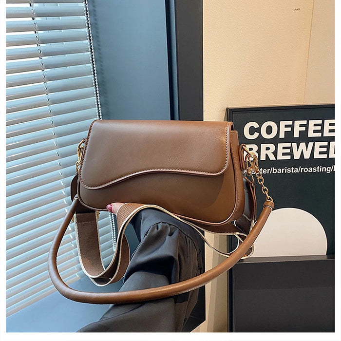 Women’s PU Saddle Bag – Stylish Hasp Closure & Interior Zipper Pocket - Samanta Factory