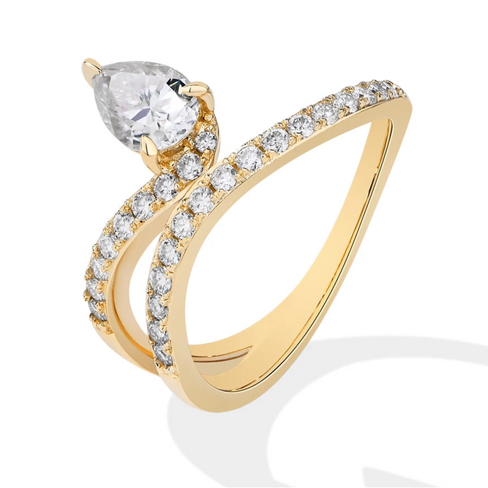 Pear Cut Moissanite Ring – 0.8CT D VVS1 S925 Sterling Silver