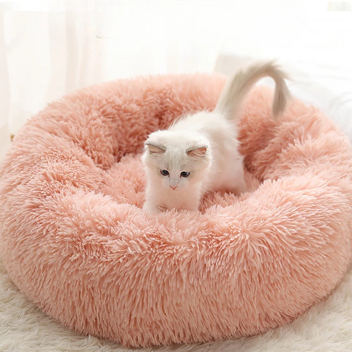 Plush Cat & Dog Nest Bed – Warm, Washable & Fluffy for Winter Comfort