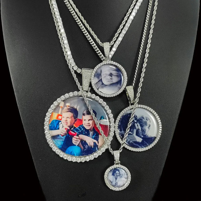 Custom Photo Necklace – Personalized Medallion Picture Pendant Chain SF