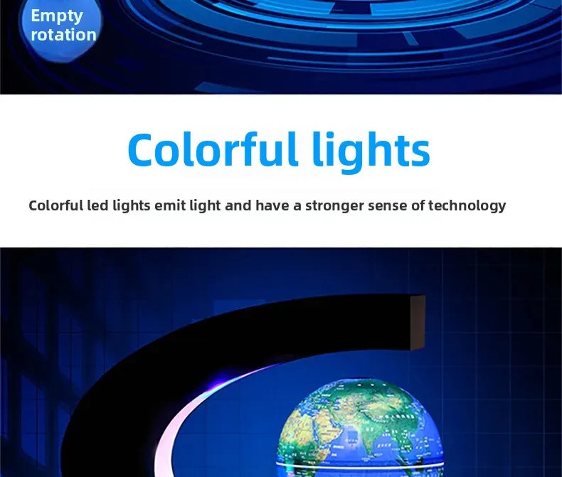 Magnetic Levitating Globe – 4-Inch Floating Earth with LED Light for Home & Office Decor